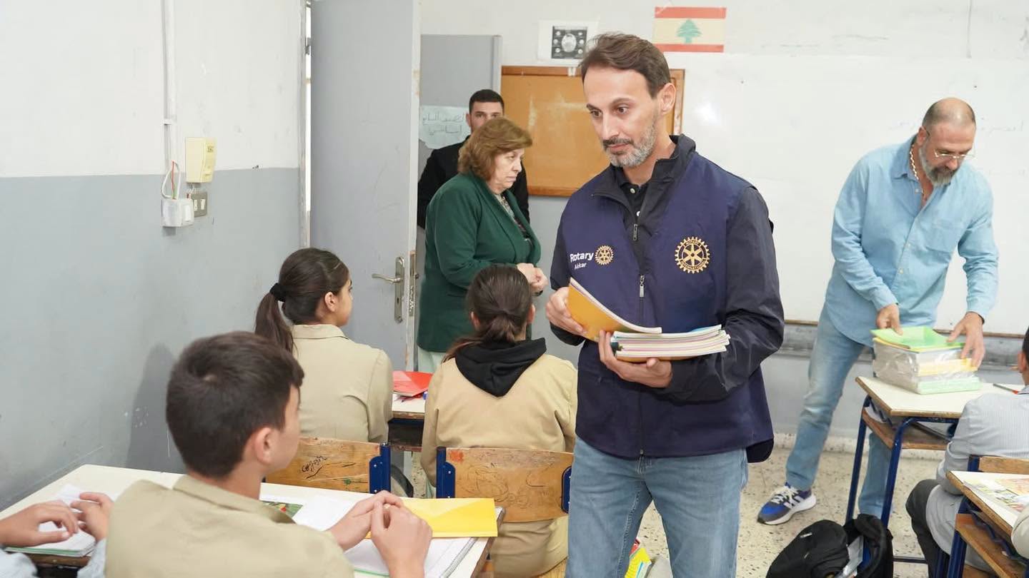 Rotary Club of Akkar distributed school supplies to students at Ain Yaacoub Public School - 7